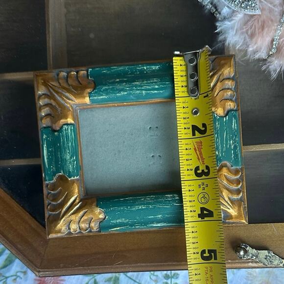 Small Green & Gold Decor frame picture Art 2x3” home romantic French baroque - Picture 4 of 6